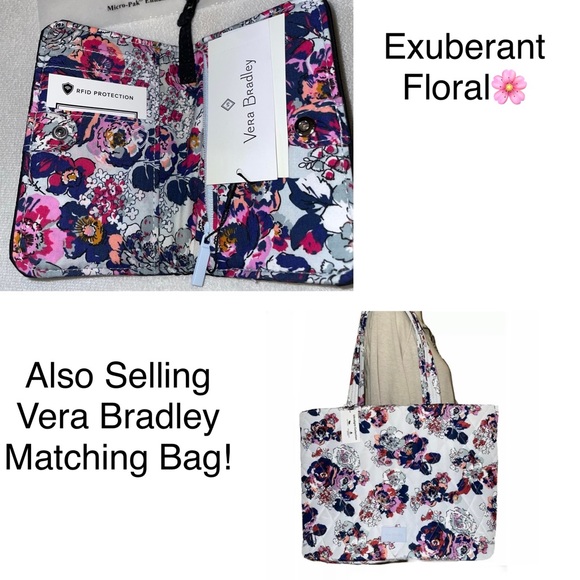 New! Vera Bradley Ultralight RFID Small Bifold Wallet Black/Exuberant Floral🌸 - Picture 13 of 13